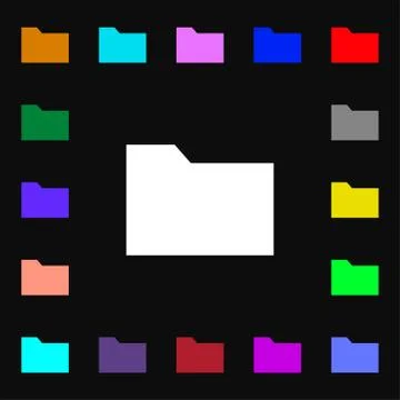 Document folder icon sign. Lots of colorful symbols for your design. Illustrazione stock