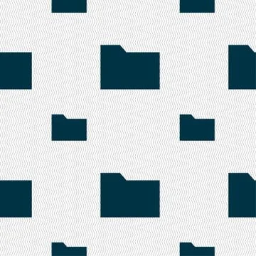 Document folder icon sign. Seamless pattern with geometric texture. Stock Illustration