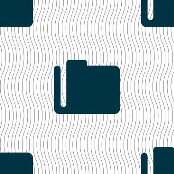 Document folder icon sign. Seamless pattern with geometric texture. Vector Stock Illustration