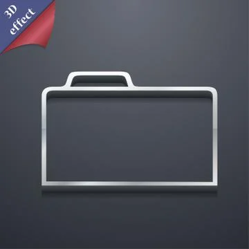 Document folder icon symbol. 3D style. Trendy, modern design with space for y Illustrazione stock