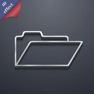 Document folder icon symbol. 3D style. Trendy, modern design with space for y Illustrazione stock