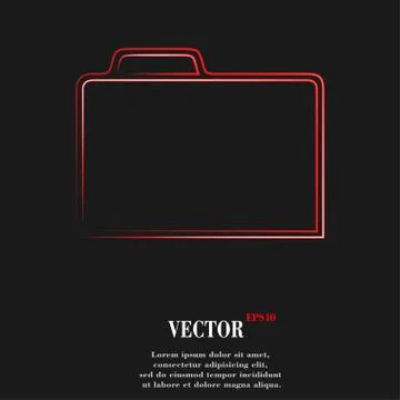 Document folder icon symbol Flat modern web design with long shadow and space Stock Illustration