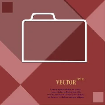 Document folder icon symbol Flat modern web design with long shadow and space Illustrazione stock