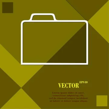 Document folder icon symbol Flat modern web design with long shadow and space Stock Illustration