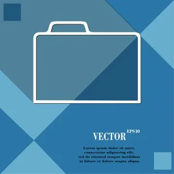 Document folder icon symbol Flat modern web design with long shadow and space Stock Illustration