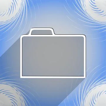 Document folder icon symbol Flat modern web design with long shadow and space Stock Illustration
