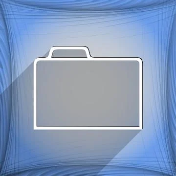 Document folder icon symbol Flat modern web design with long shadow and space Illustrazione stock