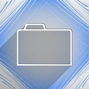 Document folder icon symbol Flat modern web design with long shadow and space Illustrazione stock