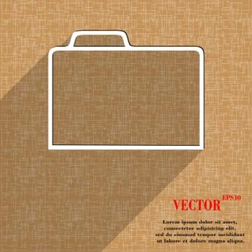 Document folder icon symbol Flat modern web design with long shadow and space Illustrazione stock