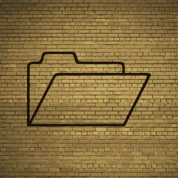 Document folder icon symbol Flat modern web design with long shadow and space Illustrazione stock