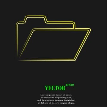 Document folder icon symbol Flat modern web design with long shadow and space Stock Illustration