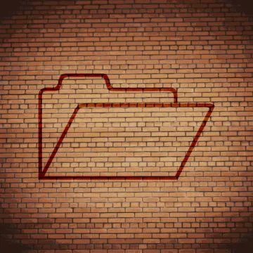 Document folder icon symbol Flat modern web design with long shadow and space Stock Illustration