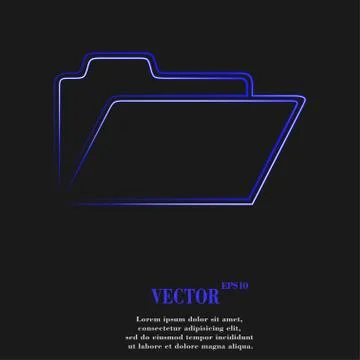 Document folder icon symbol Flat modern web design with long shadow and space Illustrazione stock