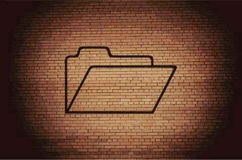 Document folder icon symbol Flat modern web design with long shadow and space Stock Illustration