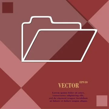 Document folder icon symbol Flat modern web design with long shadow and space Stock Illustration
