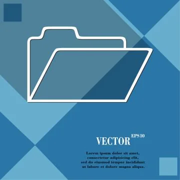Document folder icon symbol Flat modern web design with long shadow and space Illustrazione stock