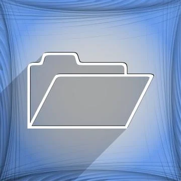 Document folder icon symbol Flat modern web design with long shadow and space Stock Illustration