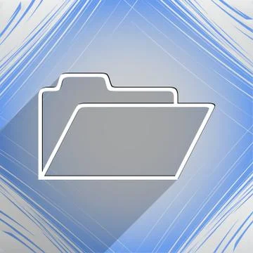 Document folder icon symbol Flat modern web design with long shadow and space Illustrazione stock