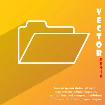 Document folder icon symbol Flat modern web design with long shadow and space Illustrazione stock