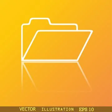 Document folder icon symbol Flat modern web design with reflection and space  스톡 일러스트