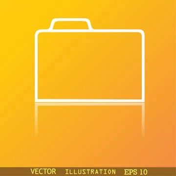 Document folder icon symbol Flat modern web design with reflection and space  Stock Illustration