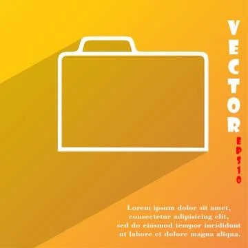 Document folder icon symbol Flat modern web design with long shadow and space Stock Illustration