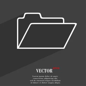 Document folder icon symbol Flat modern web design with long shadow and space Illustrazione stock