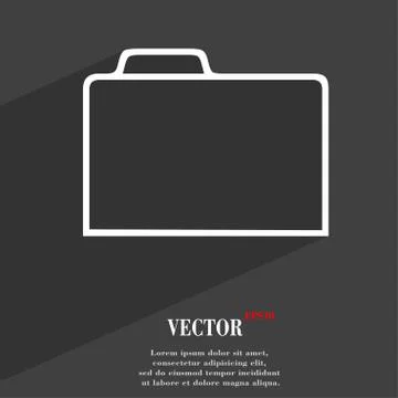 Document folder icon symbol Flat modern web design with long shadow and space Illustrazione stock