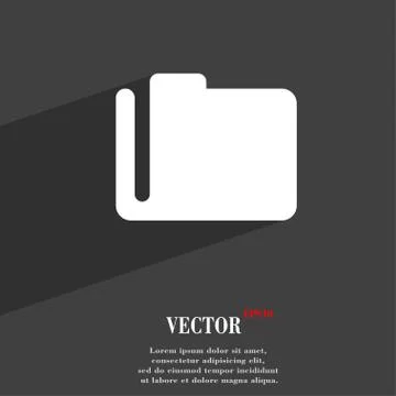 Document folder  icon symbol Flat modern web design with long shadow and spac Stock Illustration
