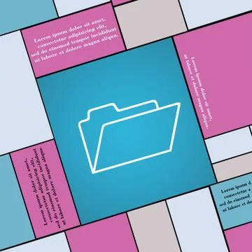 Document folder icon symbol Flat modern web design with long shadow and space fo Stock Illustration