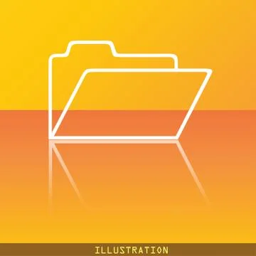 Document folder icon symbol Flat modern web design with reflection and space for Stock Illustration