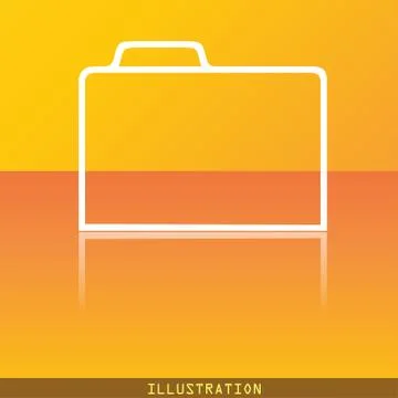 Document folder icon symbol Flat modern web design with reflection and space for Illustrazione stock
