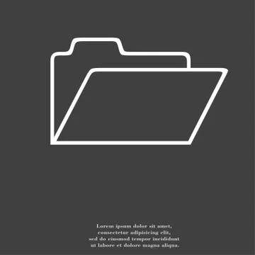 Document folder icon symbol Flat modern web design with long shadow and space fo Stock Illustration