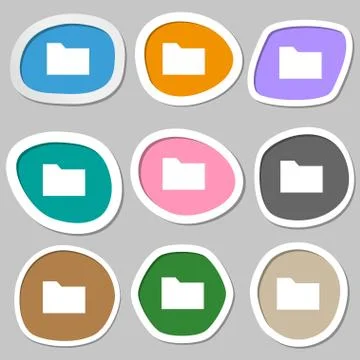 Document folder  icon symbols. Multicolored paper stickers. Vector 스톡 일러스트