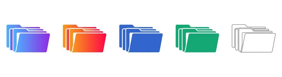 Document Folder Icons Set イラスト素材