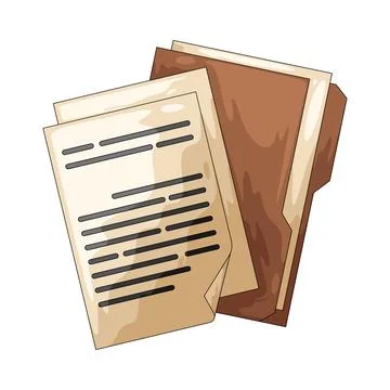 Document with folder illustration Stock Illustration