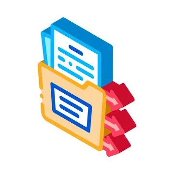 Document in folder isometric icon vector illustration Illustrazione stock