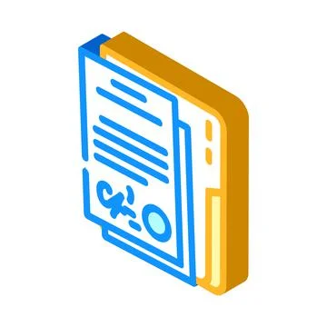 Document folder isometric icon vector illustration Illustrazione stock