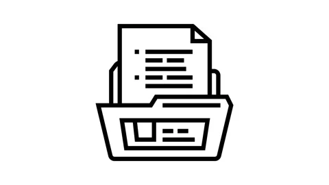 Document folder line icon animation Stock Footage 224263844