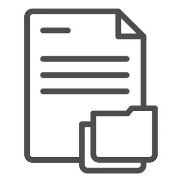 Document with folder line icon. Papers in folder vector illustration isolated on Stock Illustration