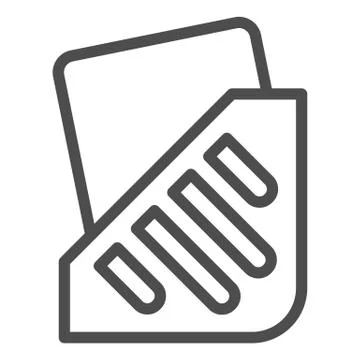 Document folder line icon. Standing case with paper symbol, outline style Stock Illustration