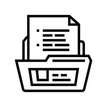 Document folder line icon vector illustration Stock Illustration