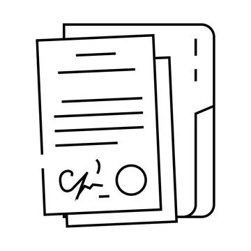 Document folder line icon vector illustration Illustrazione stock