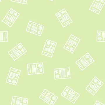 Document folder line vector seamless pattern Stock Illustration
