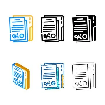 Document folder minimal color icon vector Stock Illustration