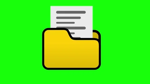 Document folder or file icon loop animation on a green screen background Stock Footage 293144650