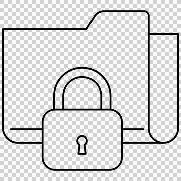 Document folder with padlock security Ilustração Stock
