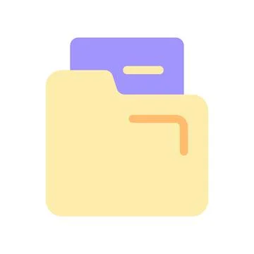 Document in folder pixel perfect flat gradient color ui icon Illustrazione stock