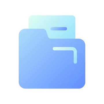 Document in folder pixel perfect flat gradient two-color ui icon Stock Illustration