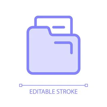 Document in folder pixel perfect glassmorphism ui icon Stock Illustration